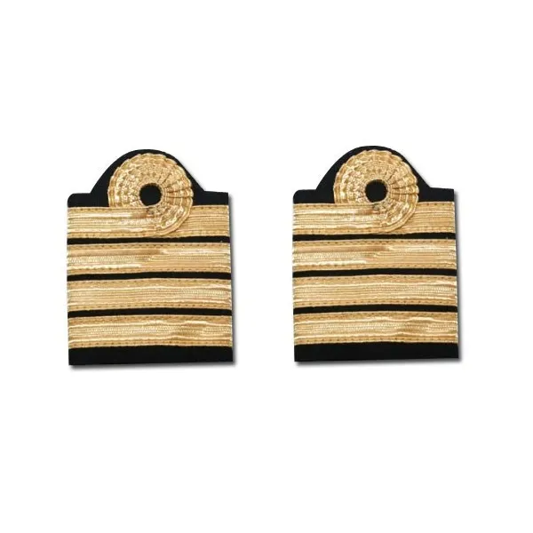 Pair of Epaulettes 4 Stripes - Captain for airplane pilots | BAYO