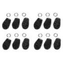 Pack of 12 Small Microphone Windshields with Rings for airplane pilots | BAYO