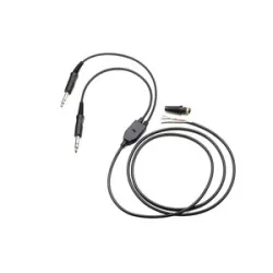 Replacement cable for a mono headset with dual jack for airplane pilots | BAYO