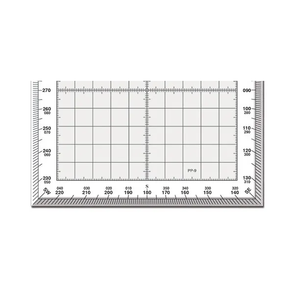 Standard square flight protractor with white borders for airplane pilots | BAYO