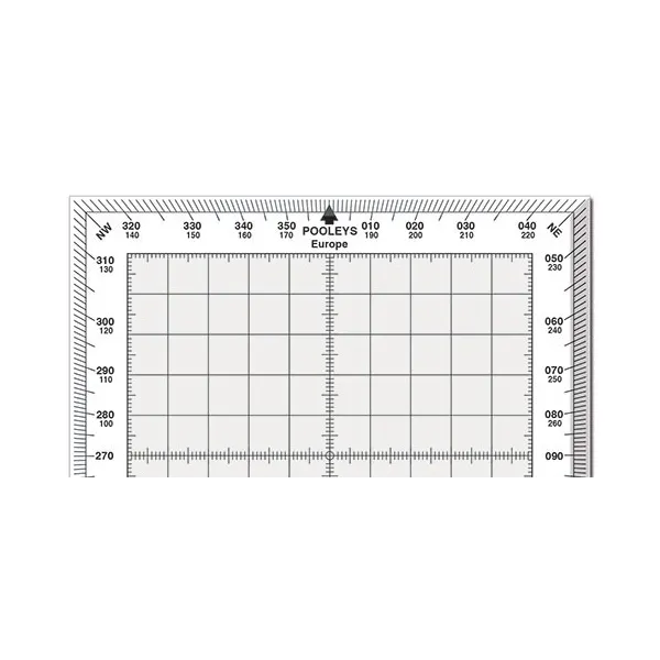 Standard square flight protractor with white borders for airplane pilots | BAYO