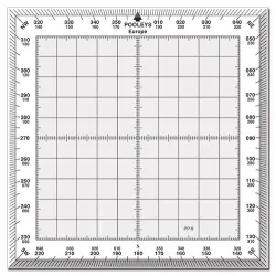 Standard square flight protractor with white borders for airplane pilots | BAYO