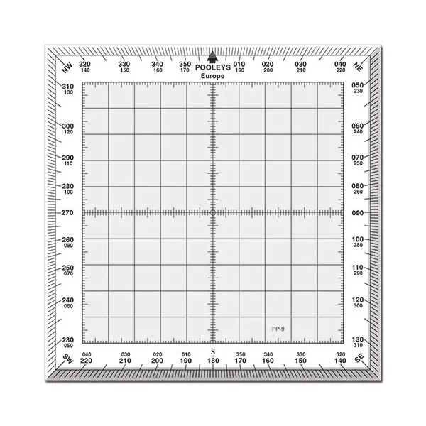 Standard square flight protractor with white borders for airplane pilots | BAYO
