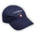 Blue Cotton Pilot Cap - DESIGN 4 PILOTS for airplane pilots | BAYO