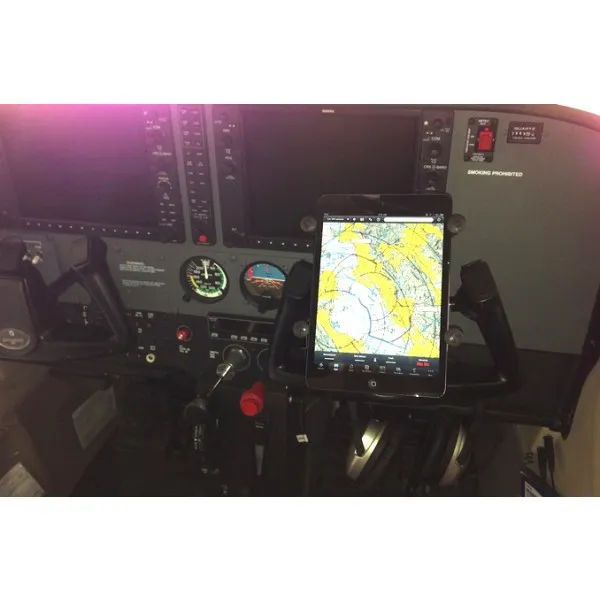 Universal X-Grip® UN7 mount for 7/8" tablets with yoke base for airplane pilots | BAYO