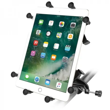 Support universel X-Grip® UN7 pour tablettes de 9/10" avec base étrier (yoke)