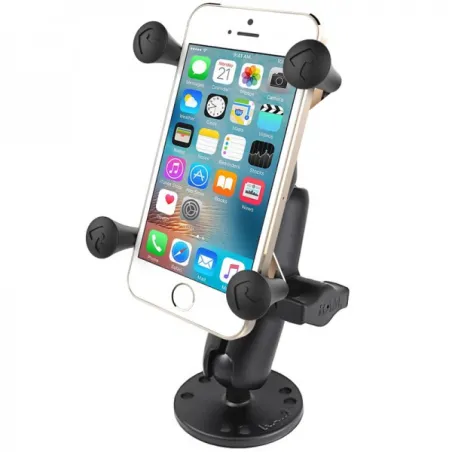 Universal X-Grip® UN7 mount for 5" smartphones with round base for airplane pilots | BAYO