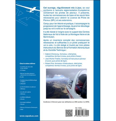 Manuel du pilote vol à voile 14e édition. Le livre bleu du pilote de planeur.