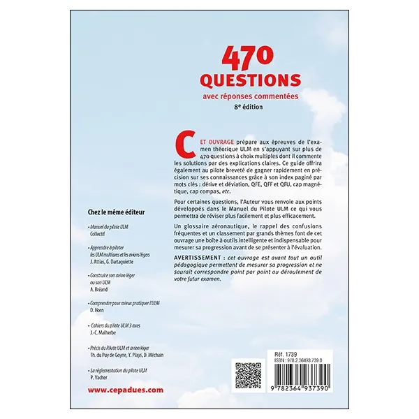 470 Questions with Commented Answers (ULM Pilots) 8th ED for airplane pilots | BAYO