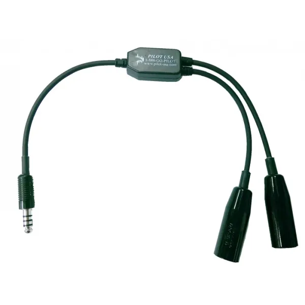 DUAL Adapter for Helicopter/Military Headset for airplane pilots | BAYO