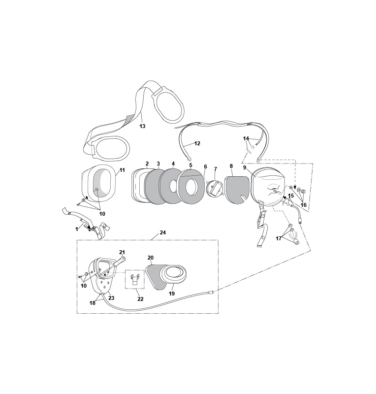 Cord assy mic 3 pin plug David Clark - 1