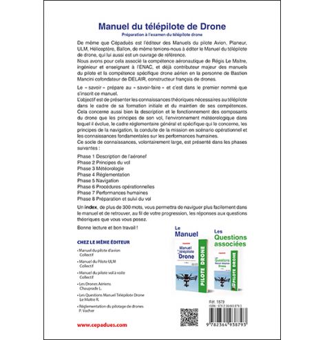 verso pour le manuel du télépilote de drone