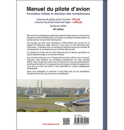 Manuel du pilote d'avion - 19e édition, le livre seul