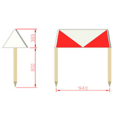 Balise dièdre rouge et blanche - délimitation extrémités de pistes