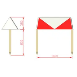 Red and White Dihedral Marker - Runway End Delimitation for airplane pilots | BAYO