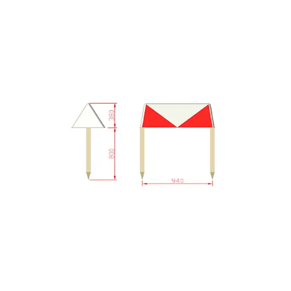 Red and White Dihedral Marker - Runway End Delimitation for airplane pilots | BAYO