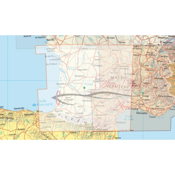 Cartes plastifiées 2025 Sud Ouest IGN OACI VFR Régionales verso Echelle 1 500000