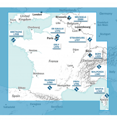 Carte VFR AIRMILLION France, Luxembourg, Belgique, Suisse 2023
