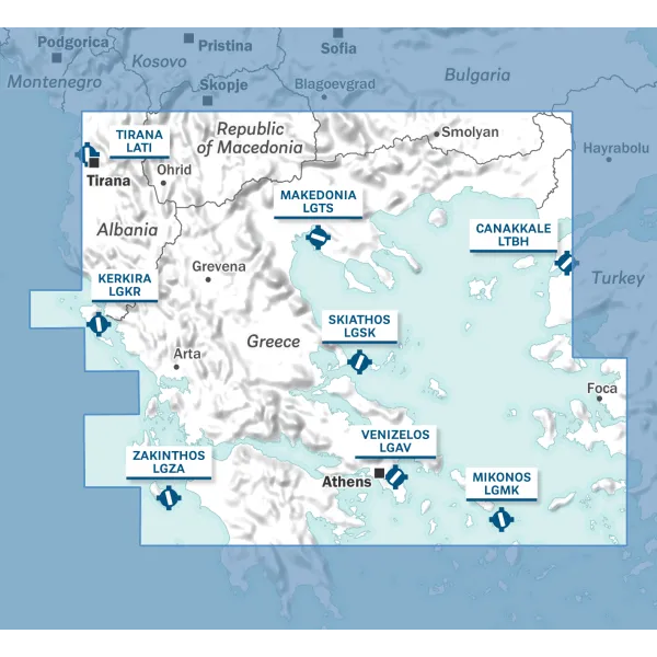 ZOOM Northern Greece | VFR Chart AIRMILLION for airplane pilots | BAYO