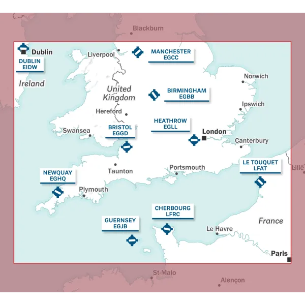 Carte VFR AIRMILLION Sud de l'Angleterre et du Pays de Galles 2025 Echelle de 1 500000