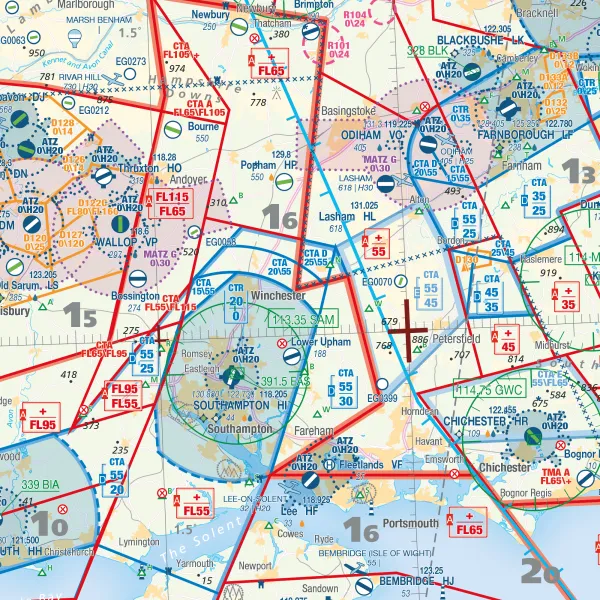 Carte VFR AIRMILLION Sud de l'Angleterre et du Pays de Galles 2025 Echelle de 1 500000