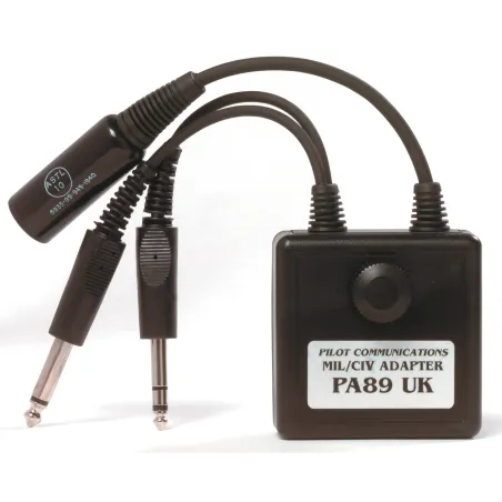 Low Impedance Helicopter Headset Adapter Female NATO UK to High Impedance Dual Male Aviation Jacks for airplane pilots | BAYO