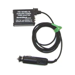 Cigarette Lighter Cable for David Clark XL Series Battery Case (Old Model) for airplane pilots | BAYO