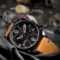 HAWKER HUNTER Retrograde Chronograph CHARCOAL EMBER BROWN for airplane pilots | BAYO