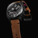HAWKER HUNTER Retrograde Chronograph CHARCOAL EMBER BROWN for airplane pilots | BAYO