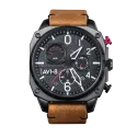 HAWKER HUNTER Retrograde Chronograph CHARCOAL EMBER BROWN for airplane pilots | BAYO