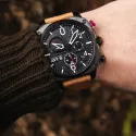 HAWKER HUNTER Retrograde Chronograph CHARCOAL EMBER BROWN for airplane pilots | BAYO