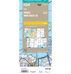 Cartes plastifiées 2024 Nord-Ouest IGN OACI VFR Régionales - verso