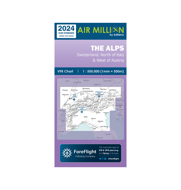 Carte VFR AIRMILLION Zoom 500 Alpes 2024