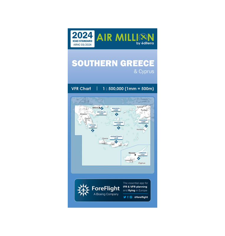 Carte 2024 VFR AIRMILLION ZOOM Grèce Sud