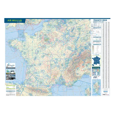 Wall Map France | VFR Air Million for airplane pilots | BAYO