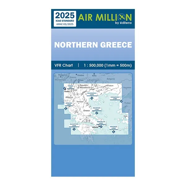 ZOOM Northern Greece | VFR Chart AIRMILLION for airplane pilots | BAYO