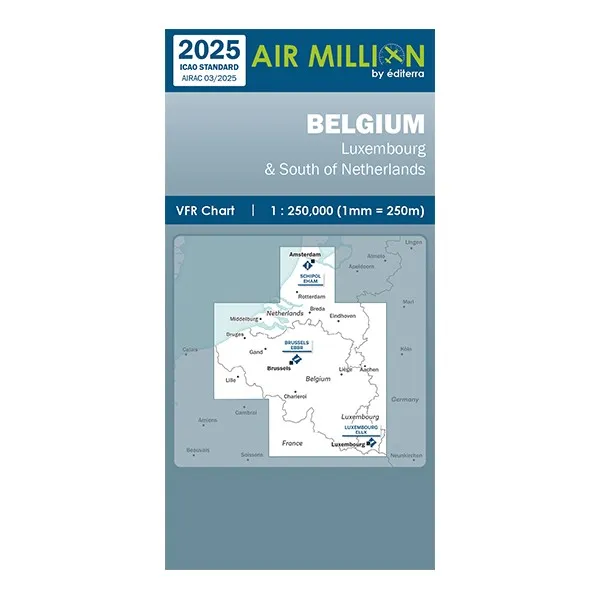 Zoom+ 250 Belgium | VFR Chart AIRMILLION for airplane pilots | BAYO