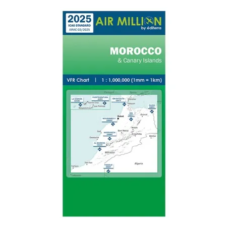 Carte VFR AIRMILLION Maroc et Îles Canaries 2025 Echelle de 1 1000000