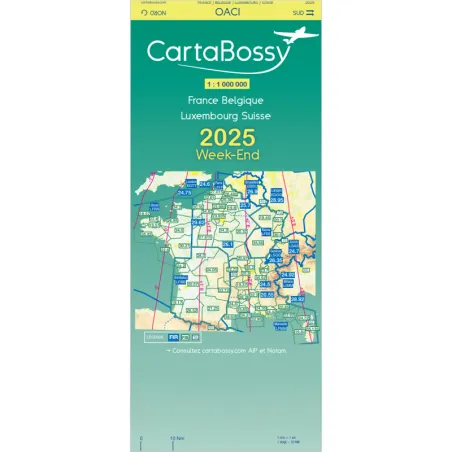 France - Weekend 2024 VFR Aeronautical Chart CartaBossy Airplane / ULM / Balloon VFR for airplane pilots | BAYO