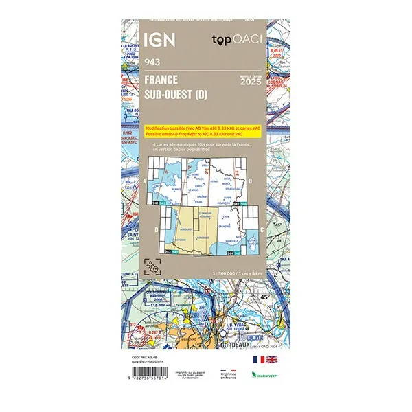 South-West Map - IGN for airplane pilots | BAYO