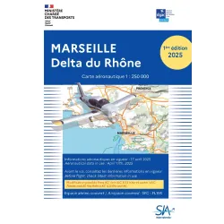 VFR SIA Chart Marseille Rhône Delta 1:250,000 for airplane pilots | BAYO