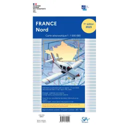 VFR SIA Chart North of France 1:1 000 000 for airplane pilots | BAYO