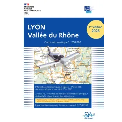 VFR SIA Chart Lyon Rhône Valley 1:250,000 for airplane pilots | BAYO