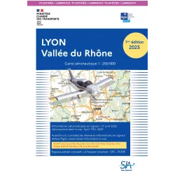 VFR SIA Chart Lyon Rhône Valley 1:250,000 for airplane pilots | BAYO
