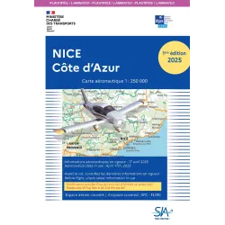 VFR SIA Chart Nice Côte d'Azur 1:250,000 for airplane pilots | BAYO