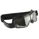 Aviator Goggle Glasses Black Leather with prescription lens slots for airplane pilots | BAYO