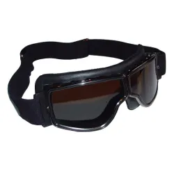 Aviator Goggle Glasses Black Leather (narrower model) for airplane pilots | BAYO