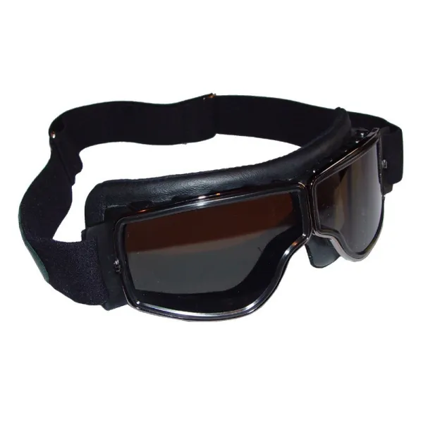 Aviator Goggle Glasses Black Leather (narrower model) for airplane pilots | BAYO