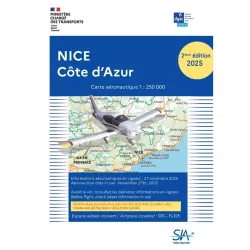 Carte VFR SIA seconde édition 2025 Nice Côte d'Azur au format 1:250000
