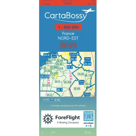 CartaBossy Regional VFR Aeronautical Charts, Scale 1:500,000